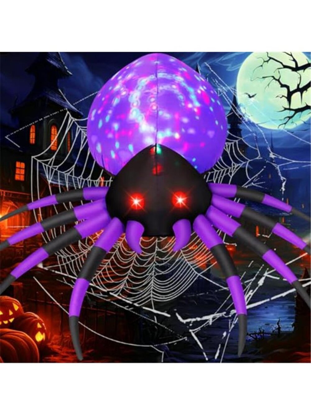 GOOSH 5 FT Width Halloween Inflatable Spider Outdoor Decoration with Magic